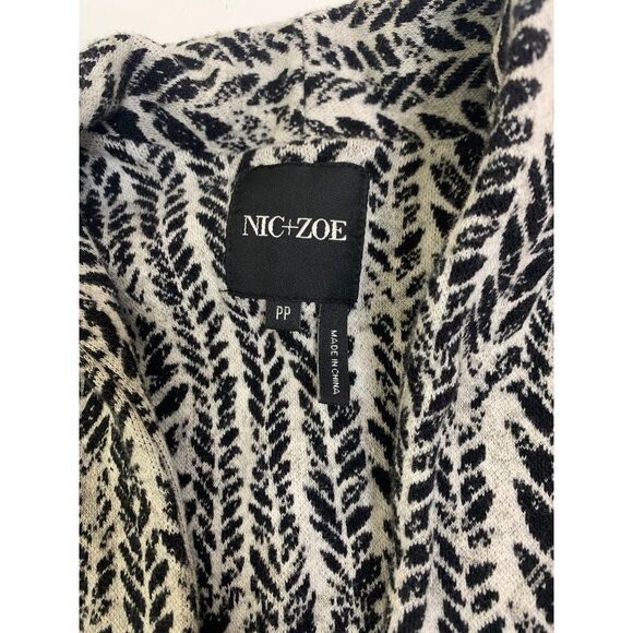 Nic+Zoe Open Front Black & Gray Cardigan Blazer Size Petite - Picture 10 of 12
